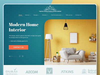 Interior and Construction Website branding clean construction design digital elegant interface interior design landing landing page landingpage design minimal typography ui ui ux design ux web web design website website design