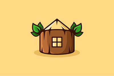 Wooden House Logo branding design exclusive home house housing illustration leaf leaves logo nature plant real estate tree trunk vector villa wood wooden