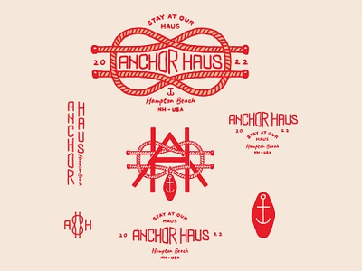 Anchor Haus airbnb anchor beach brand identity brand mark branding family house kids logo design logotype nautical organic red rental sea sun vacation vintage wordmark