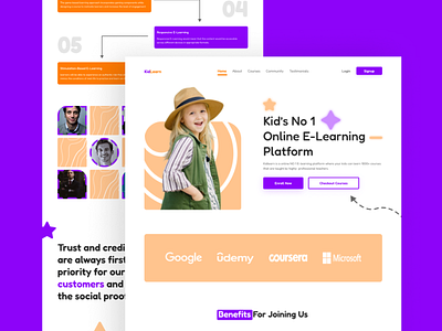 Kids E-Learning Landing Page behance design design inspiration designer dribbble education education design graphic design illustration landing page landing page design typography ui ui design ui designer uiux ux ux design web design website