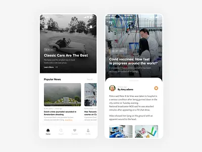 News App UI Design app design app ui article app blog app design design interface ios magazin minimal ui mobile mobile app design mobile ui design news app news app ui news feed newspaper ui ui ux design uiux ux design