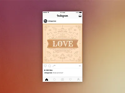 Instagram Post Love branding design illustration instagram logo multigradient post typography vector vintage