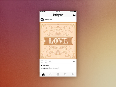 Instagram Post Love branding design illustration instagram logo multigradient post typography vector vintage