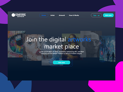 Market place homepage UI design artworks branding dark design graphic design homepage illustration logo marketplace motion graphics ui ux vector web web design wordpress design