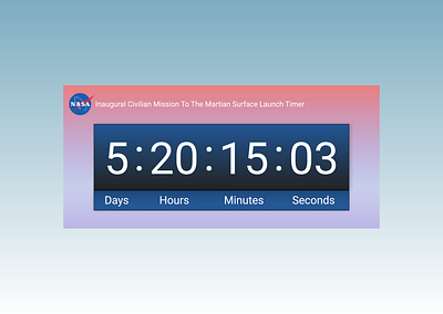 Nasa Countdown Timer dailyui design design challenge mars nasa timer ui web design