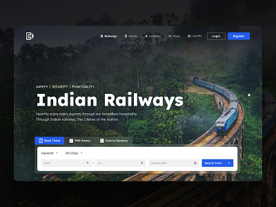 Train Booking Web UI booking booking website design graphic design indian railways irctc landing page online booking ticketing train train booking trasportation trip typography ui ux web web ui website design