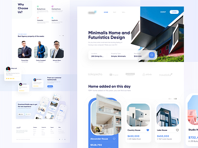 Landing page for Realestate "Imah" Mobile app agency buyhome home homeagency minimalist rent sell sellhome sketch