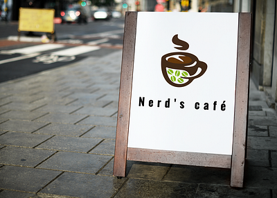 Coffee Cafe logo - Nerd's Cafe branding coffee cafe logo design design graphic design logo design marketing design