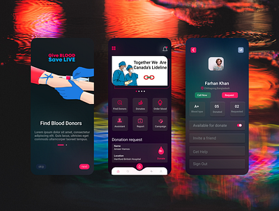 blood donor app design design graphic design ui ux