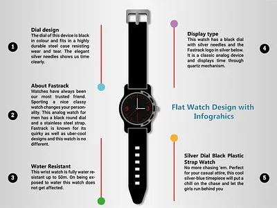 Flat Watch Illustration Design with Infographics branding design graphic design illustration infographics vector watch