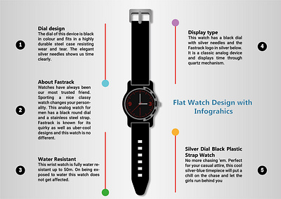 Flat Watch Illustration Design with Infographics branding design graphic design illustration infographics vector watch