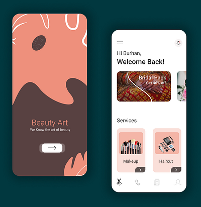 Beauty app design graphic design ui ux