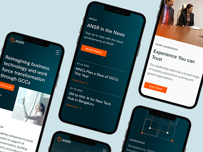 ANSR Website / Technology Consultant Mobile Screens calm consultant design fresh global interface marketing mobile modern responsive tech ui ux web website