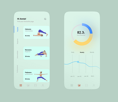 Yoga app design design graphic design ui ux