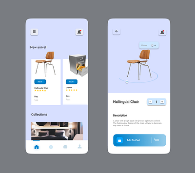 Furniture E-commerce app design graphic design ui ux