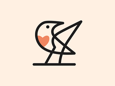 Love bird! bird birds brand brand identity branding heart icon illustration line art logo logo design love mark minimal monoline nest simple stroke symbol wings