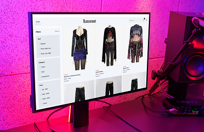 Lunaroot.rw streetwear UI/UX Design 3d animation branding design figma graphic design icon. illustration logo motion graphics netfort reconfort. ui ux