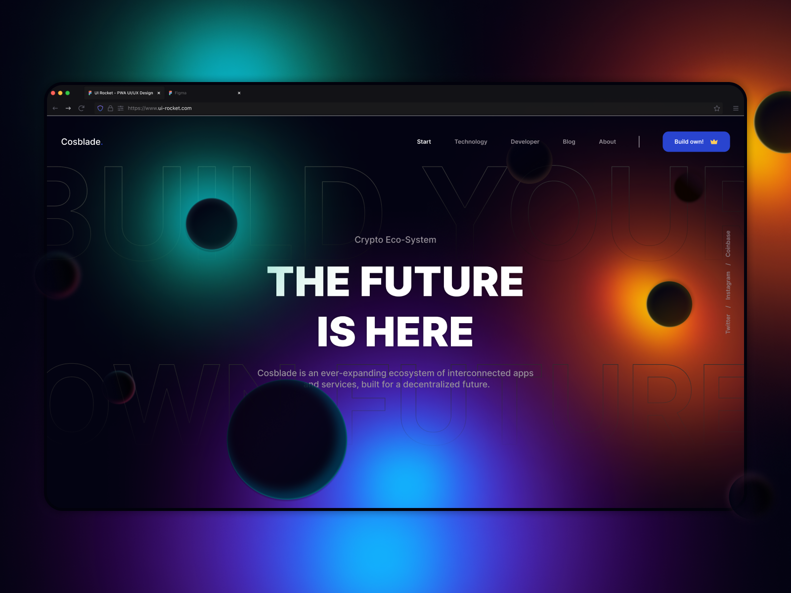 Cosblade - Crypto Web Design bitcoin branding crypto dark ecosystem nft ui uidesign ux web web design web3