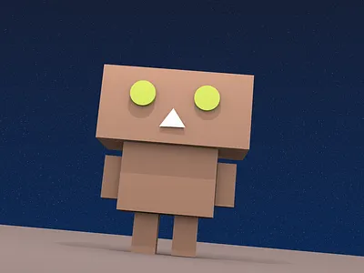 BoxBot 3d animation blender cute character