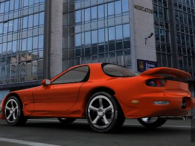 Mazda RX7 City Shot 3d 3d render 3ds city car mazda rx7 sports car