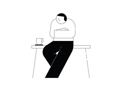 Man art artwork bw character design graphicdesign illustration line art minimalist simple the flat guys vector