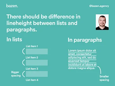Mini UI Tip - How to set your typography bazen agency design design principles design tip design tips graphic design lineheight perfect typography typo typography typography design typography tips ui ui design uiux user experience user interface ux