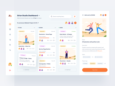 Ngentask Dashboard - Project Management 🔥 branding clean design clean ui daily dashboard design design flat illustration graphic design illustration logo project management soft color task management ui ui design uiux ux vector