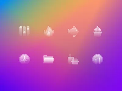 Glassy Icons Pack #7 design figma figma design glass icons glassdesign glassmorphism graphic design icon icon pack icon set icondesign icons sketch transparant ui vector