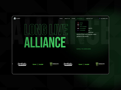 Alliance Website animated cybersport esport redesign web web design webdesign website