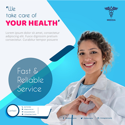 Instagram Medical Post Template flyer insta insta post instagram medi medical post post insta pst social media unique