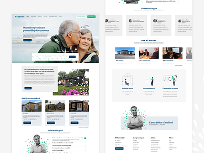 Homepage: Elderly Care Housing branding care design elderly graphic design housing illustration logo nursing ui ux vector web design webdesign