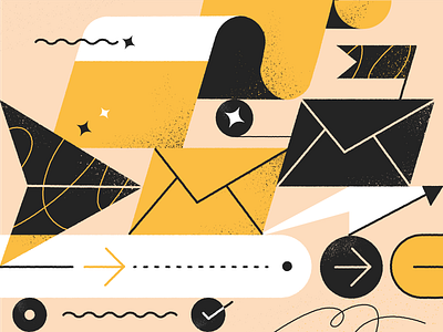 Illustration for Blog Post abstract black and yellow blog blog illustration brand illustration envelope flat grainy illustration line art line illustration minimal illustration outlines product illustration shapes simple illustration subscribe ui illustration vector web illustration