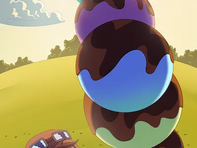 Ice cream 2d 2dart art boy branding character child designer ice cream illustration nature park summer vector