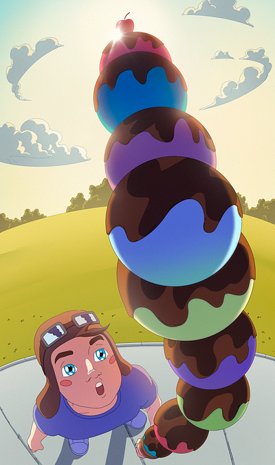 Ice cream 2d 2dart art boy branding character child designer ice cream illustration nature park summer vector