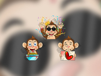 Monkey emotes artistondribbble chibimonkey cutemonkey monkeyemotes monkeyillustration monkeylogo smallstreamer streamer streamers streamerscommunity twitch twitchaffiliate twitchartist twitchcommunity twitchcreative twitchdesign twitchemote twitchemotes twitchlogo