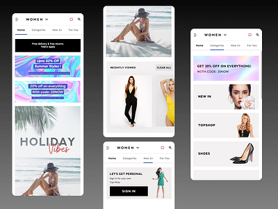 E- Commerce Shopping app design ajio app asos beautiful e commerce ecommerce app forever21 forevernew home page landing page minimal myntra shopping shopping app ui ux zara zivame