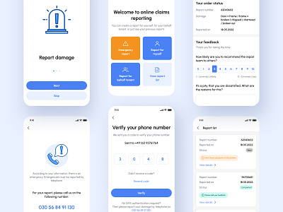 Damage Report app app app design automated business damage design emergency figma hotline housekeeper mobile rating report report list tenant ui ux