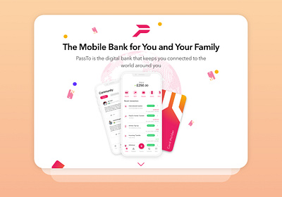 PassTo Landing Page app branding design international ui ux