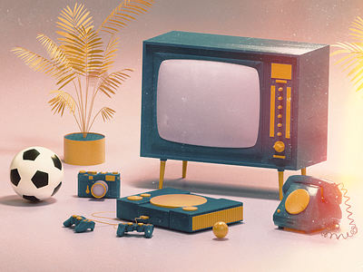 Our Childhood 3d art artwork cinema 4d redshift render