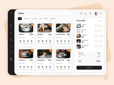 POS System App animation coffee customer design home page interaction landing landing page payment point of sale pos pos system price ui uiux ux web web design web interaction web site