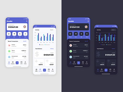 Exploration - Finance App Light & Dark Mode app design ui ux