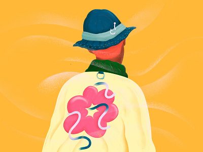 Fisherman bucket hat fashion hat illustration jacket person