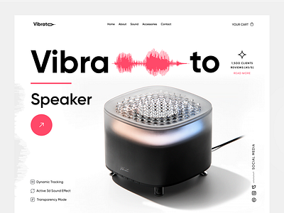 vibrato speaker beats ecommerce headphone music product page shopify speaker store web design