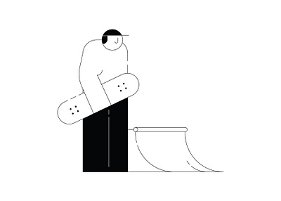 Goin Skate art artwork bw design graphicdesign illustration line art minimalist ramp skate skateboard skateboarding the flat guys vector