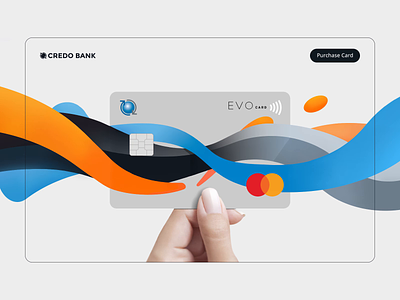 EVO card animation bank button card colorful credo bank evo evo card interactive ui design ux design video website windfors
