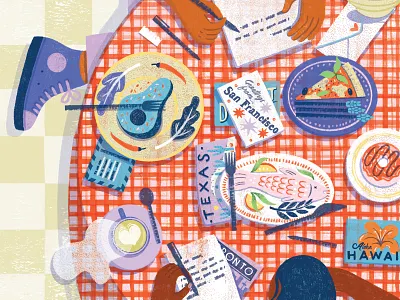 Love Letters chef city digital editorial folioart food illustration olivia waller texture