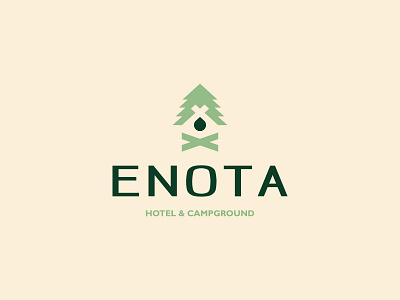 Enota Logo Design brand branding camp camp fire camping design drop forest hotel icon logo logodesign minimal nature pine smart logo tree
