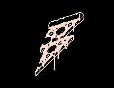 Pizza by the Bolt bolt design flat food graphic icon illustration lightning line art logo minimal pizza slice tattoo vector wit