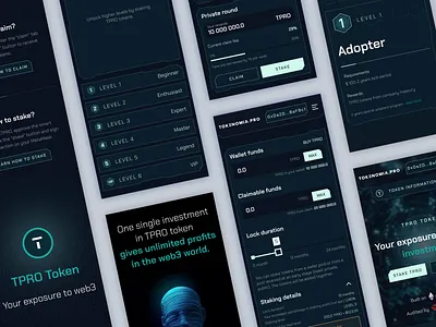 TPRO Token Panel Mobile blockchain crypto cryptocurrency mobile panel screens token tpro web3