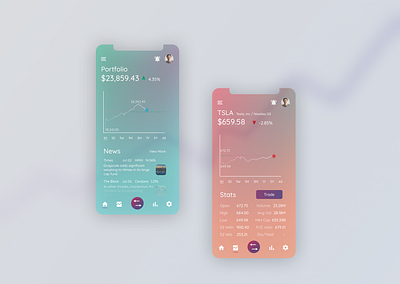 Stock App beautiful ui design visual design